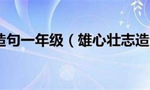 雄心壮志造句三年级怎么写_雄心壮志造句三