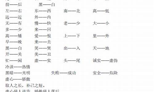 含有一对反义词的四字成语_含有一对反义词