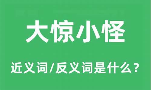 大惊小怪的反义词的四字词语_大惊小怪的反义词